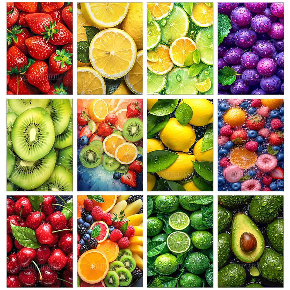 Embroidery Handicraft - 1pc frameless diamond painting Fruit Diamond