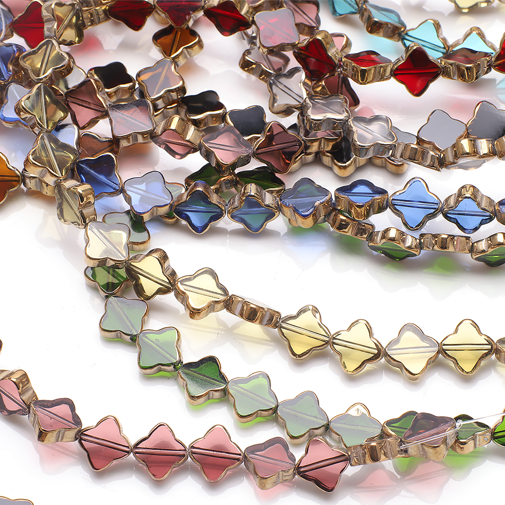Embroidery Glass Beads - 28Pcs 10mm Mixed Faceted Crystal Glass