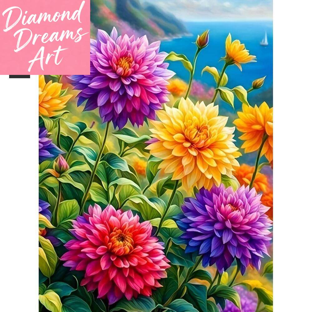 Embroidery Uae - Frameless, Diamond Painting New Color Flower