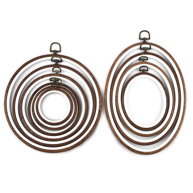 Round Oval Wooden Color Embroi - огляд і ціна Embroidery Hoop Stand