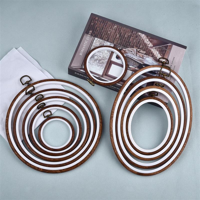 Round Oval Wooden Color Embroi - огляд і ціна Embroidery Hoop Stand
