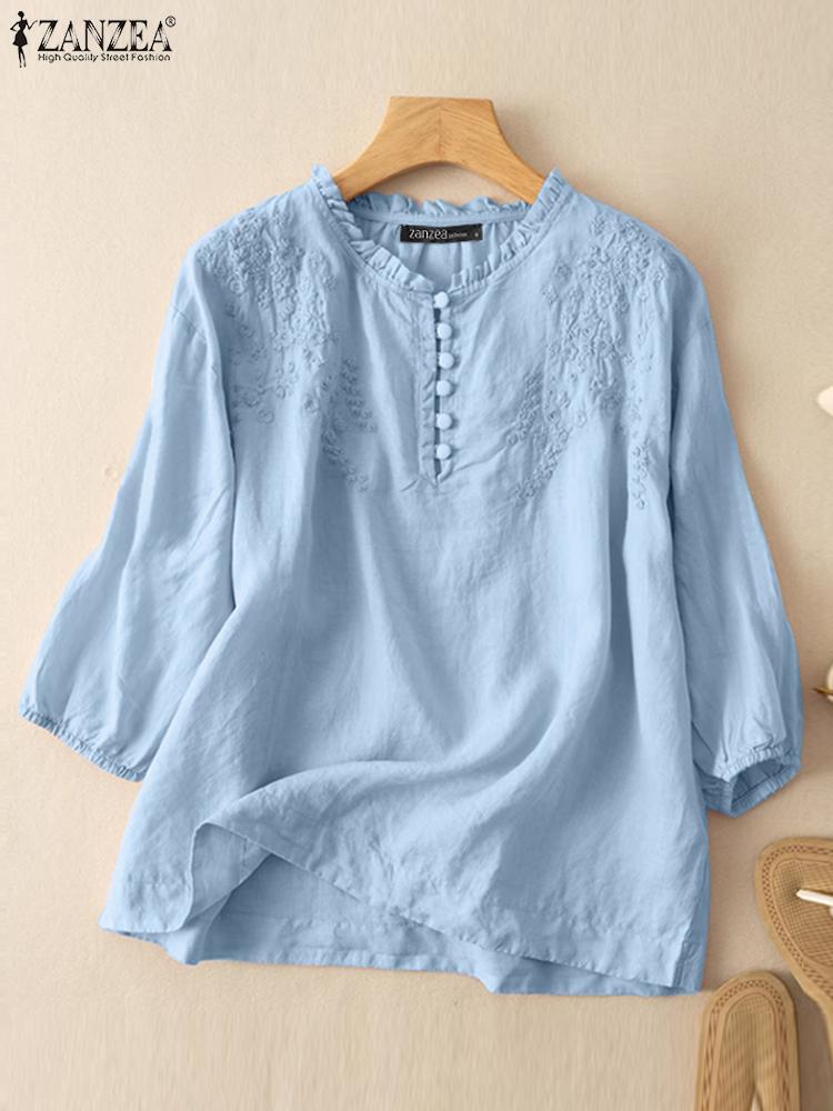 ZANZEA Summer Vintage Shirts E - огляд і ціна Embroidery Class