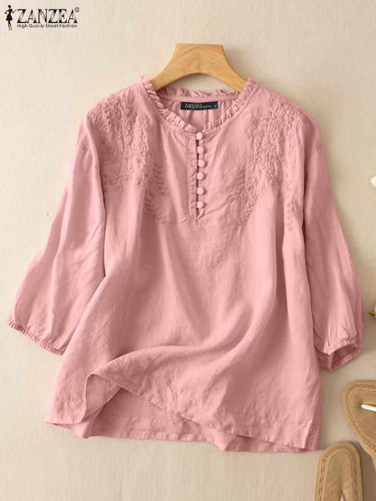 ZANZEA Summer Vintage Shirts E - огляд і ціна Embroidery Class