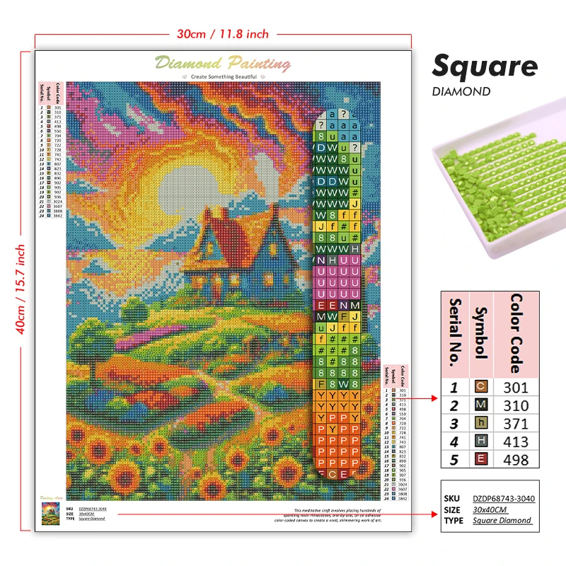1PC frameless Diamond Painting - огляд і ціна Embroidery Handicraft