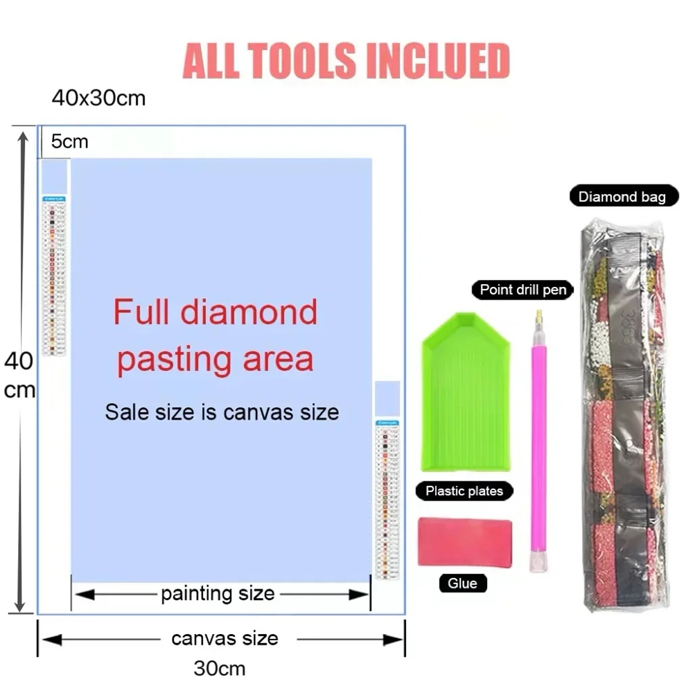 1pc frameless 5d DIY Diamond A - огляд і ціна Embroidery Bali