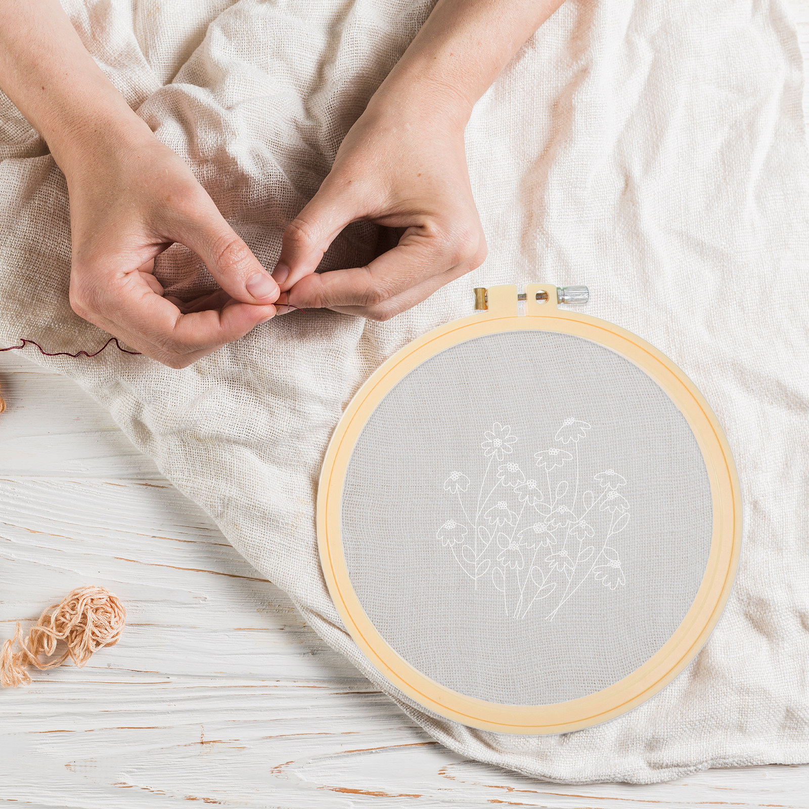6Pcs ABS Round Embroidery Hoop - огляд і ціна Embroidery Hoop Stand