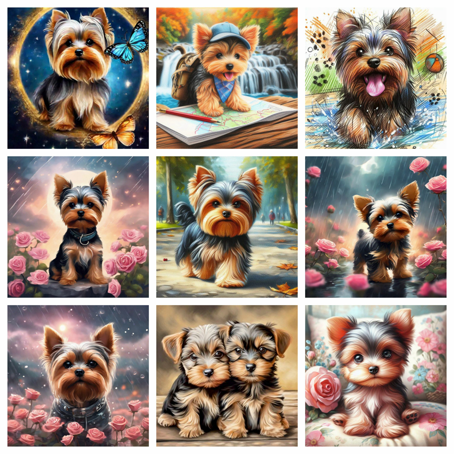 Yorkshire Terrier Dog 5D DIY D - огляд і ціна Embroidery Handicraft