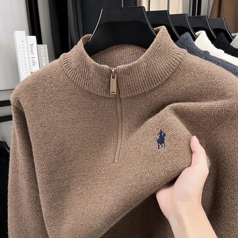 High end zipper stand up colla - огляд і ціна Embroidery Design Logo