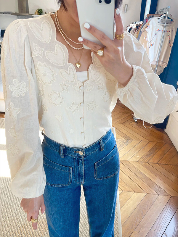  Spring Summer White Beaded He - огляд і ціна Embroidery Premium
