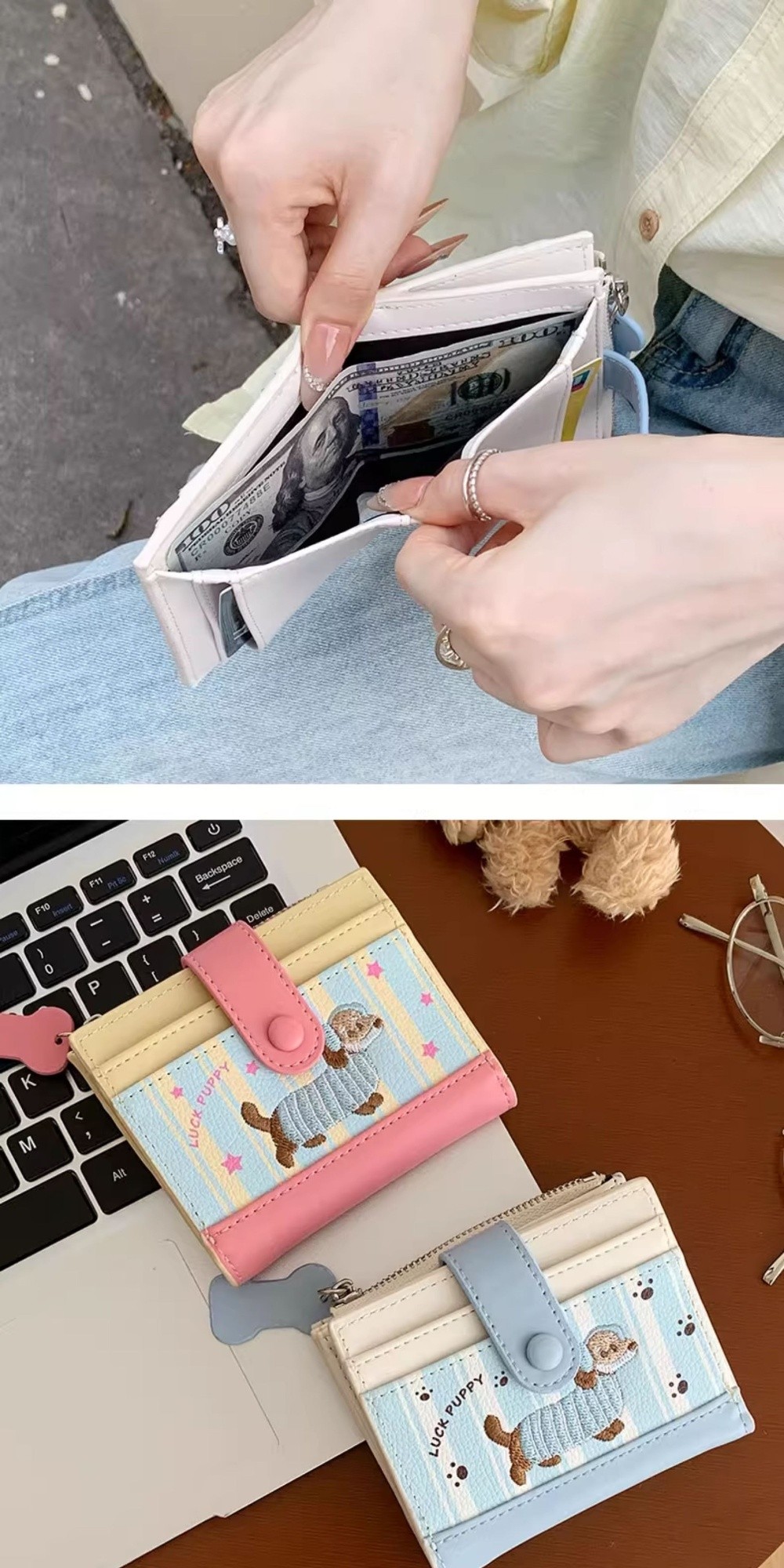 Korean Style Dachshund Embroid - огляд і ціна Embroidery Wallet