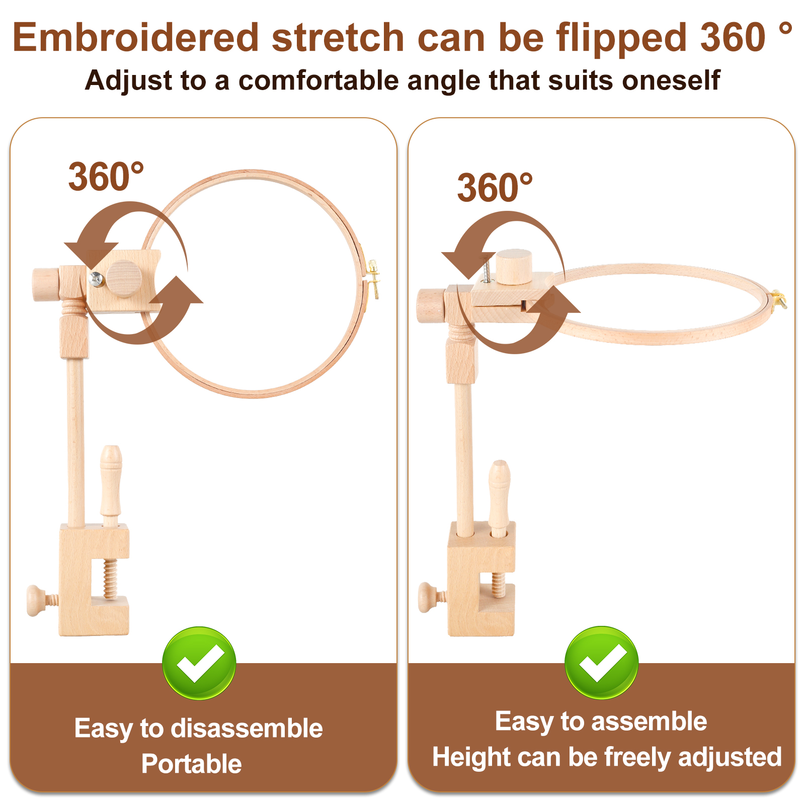 360 Rotation Adjustable Embroi - огляд і ціна Embroidery Hoop Stand