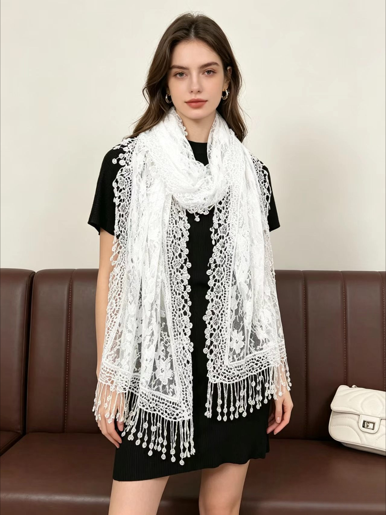 New Embroidery Lace Scarf Shaw - огляд і ціна Embroidery Veil