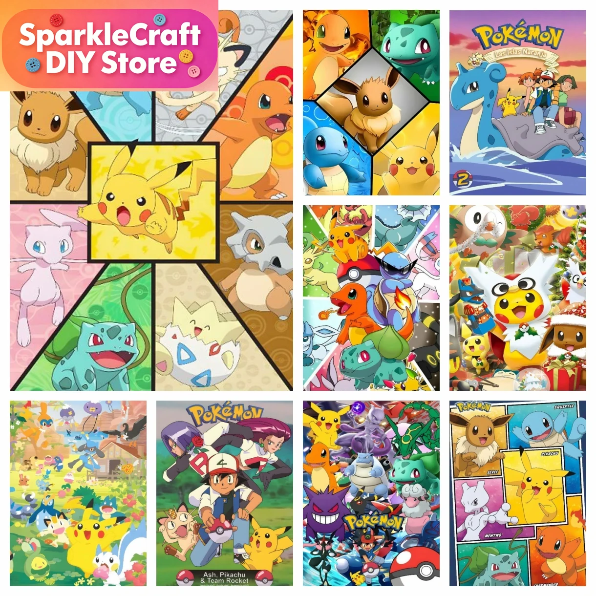 1pc frameless Cartoon Pokemon  - огляд і ціна Embroidery H&M