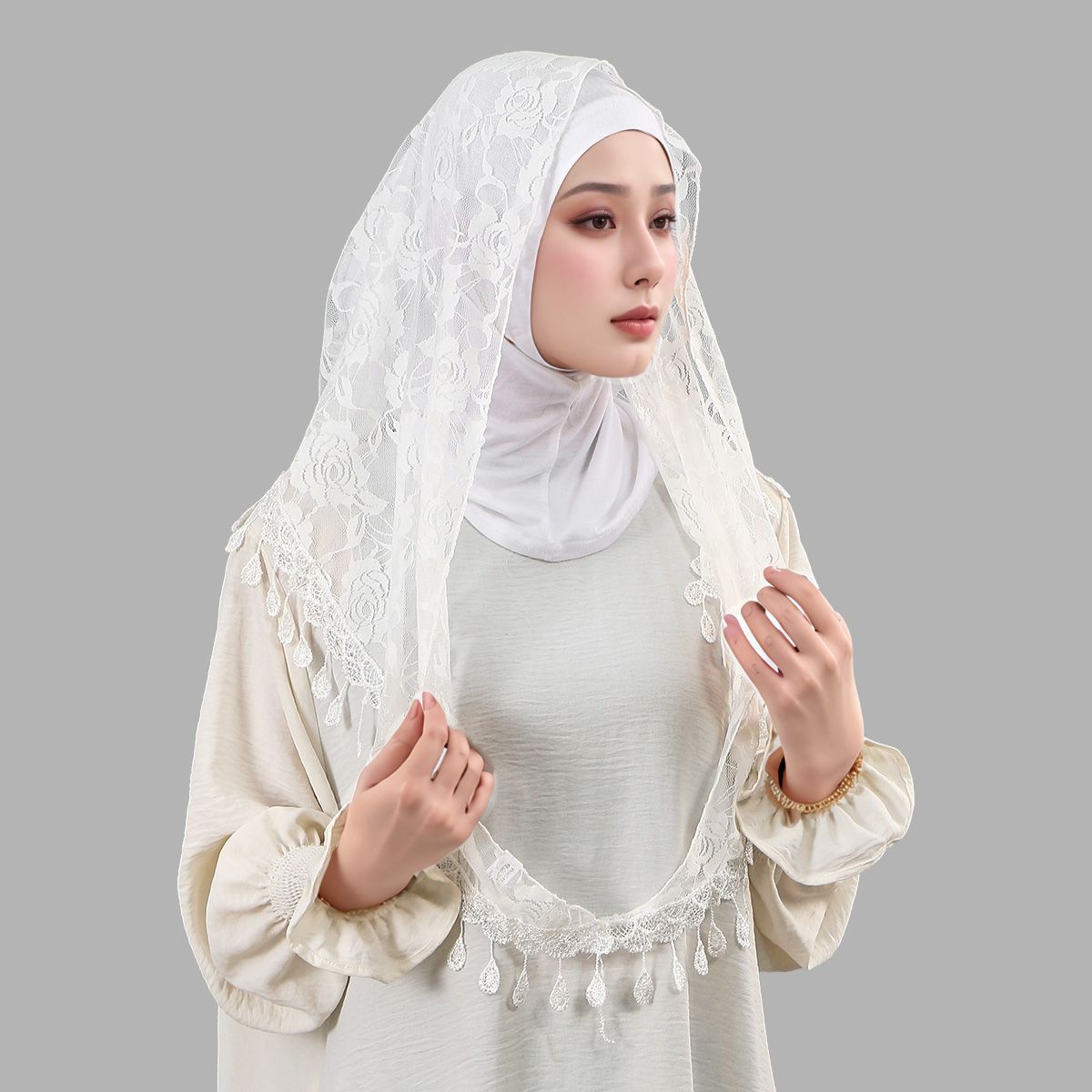 Fashion Muslim Woman Lace Hija - огляд і ціна Embroidery Premium
