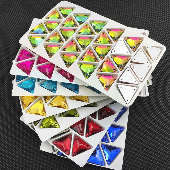 Glass Crystal Triangle Sew On  - огляд і ціна Embroidery Glass Beads
