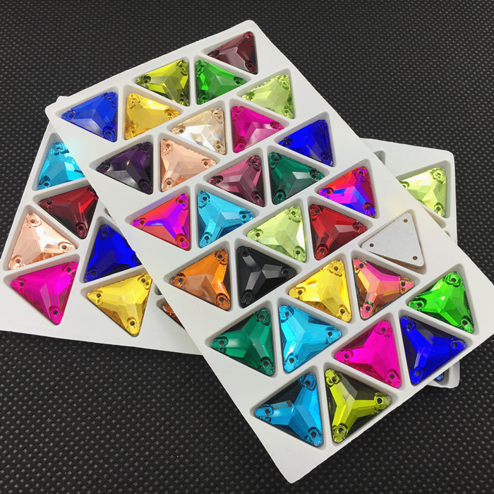 Glass Crystal Triangle Sew On  - огляд і ціна Embroidery Glass Beads