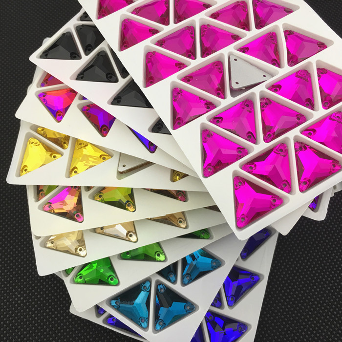 Glass Crystal Triangle Sew On  - огляд і ціна Embroidery Glass Beads