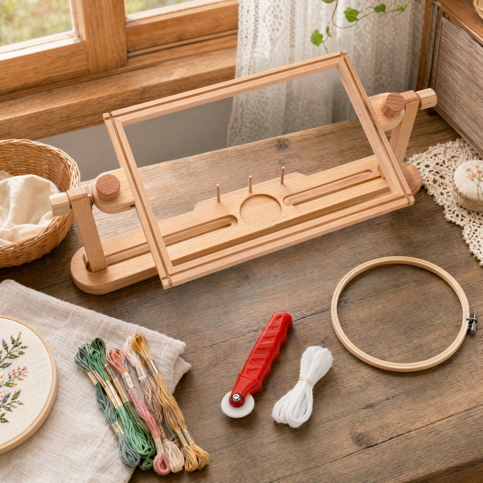 Embroidery Stand with Hoop Rot - огляд і ціна Embroidery Hoop Stand