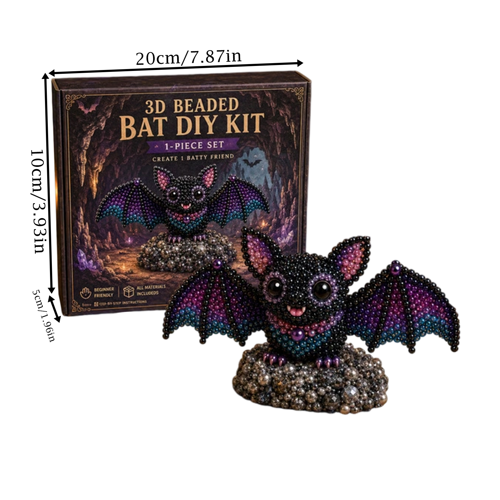 1/2/3/5Set 3D Beaded Bat Craft - огляд і ціна Embroidery Youtube