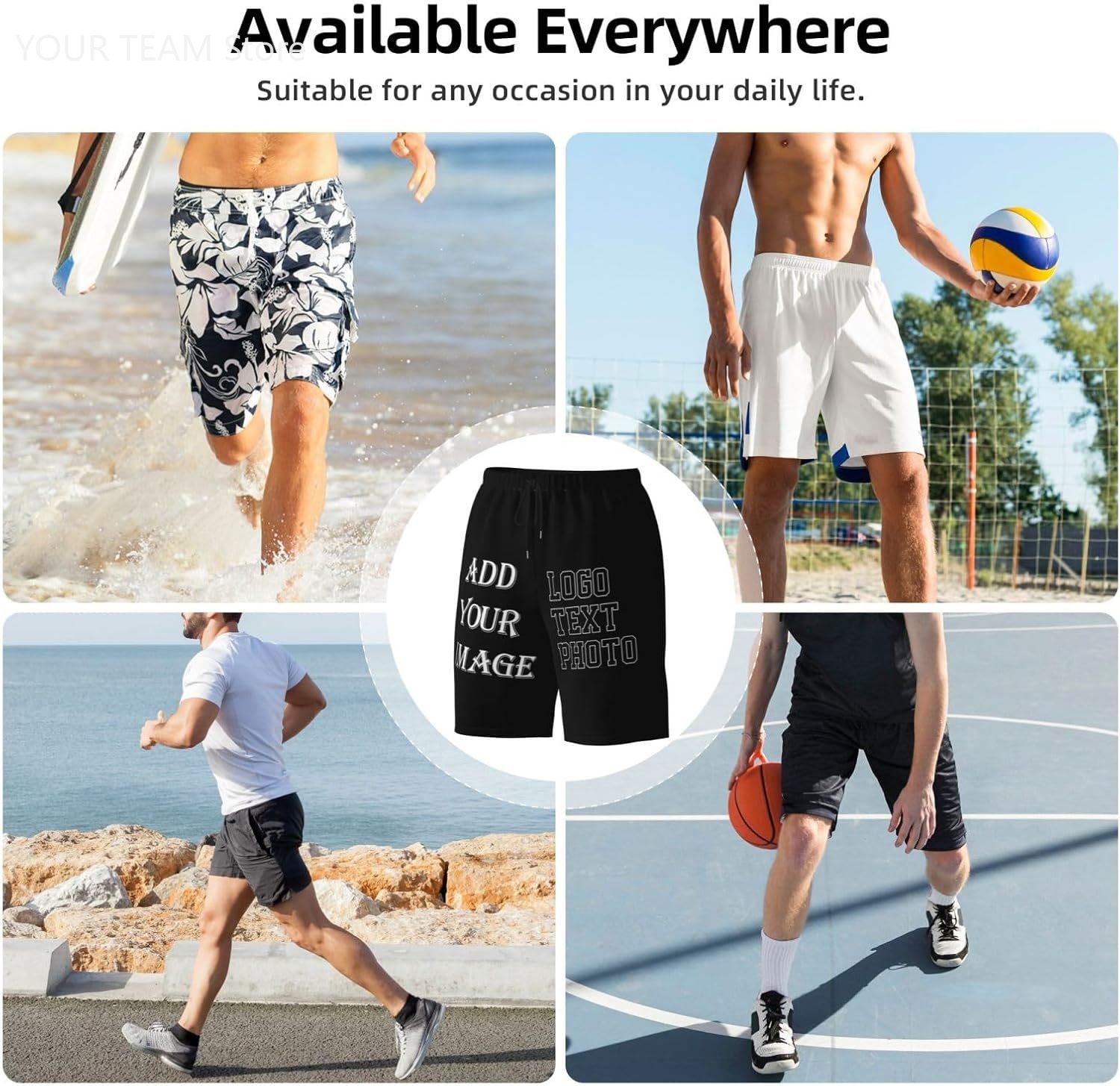 Custom Shorts for Men Design Y - огляд і ціна Embroidery Design Logo